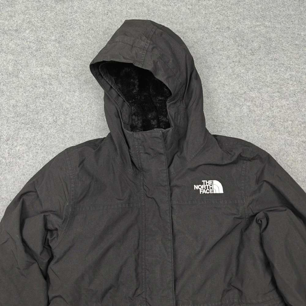 The North Face Coat Girls 12 Black DryVent 600 Down Parka Hooded Warm Waterproof